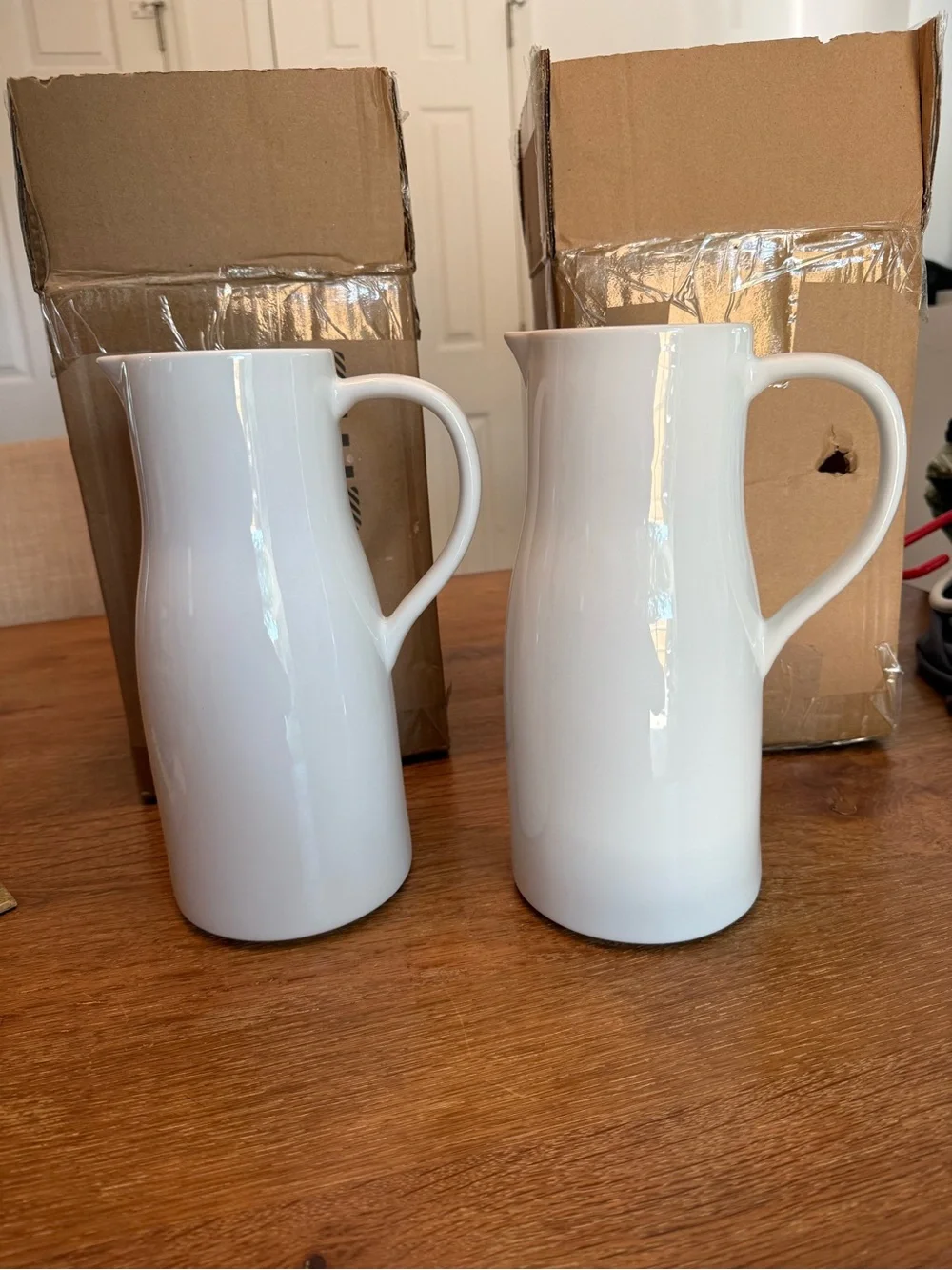 2- Threshold White Ceramic Pitcher - Elegant Home Accent 72oz
